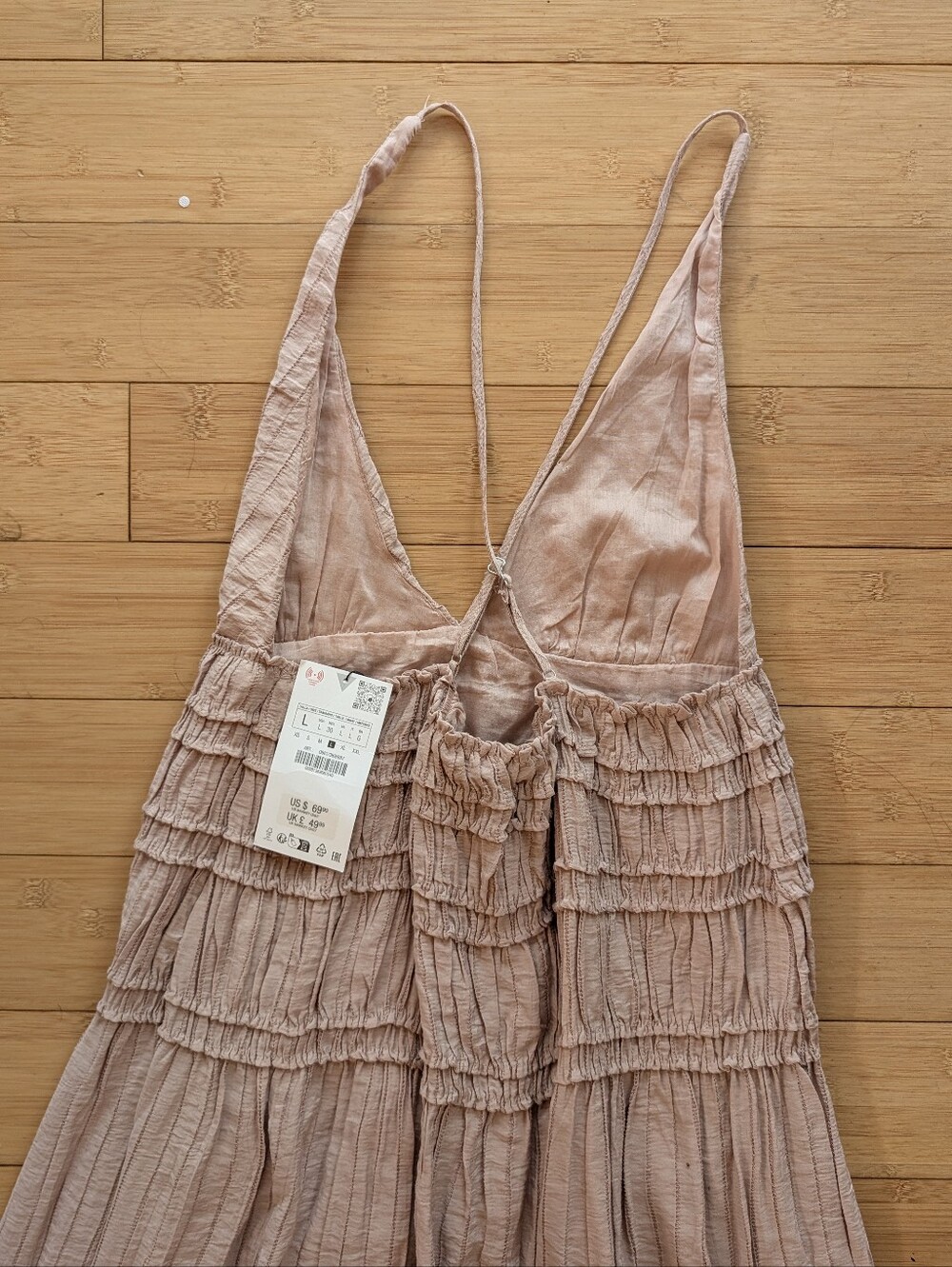 NWT Zara Pink Flowy Maxi Dress - Picture 4 of 11